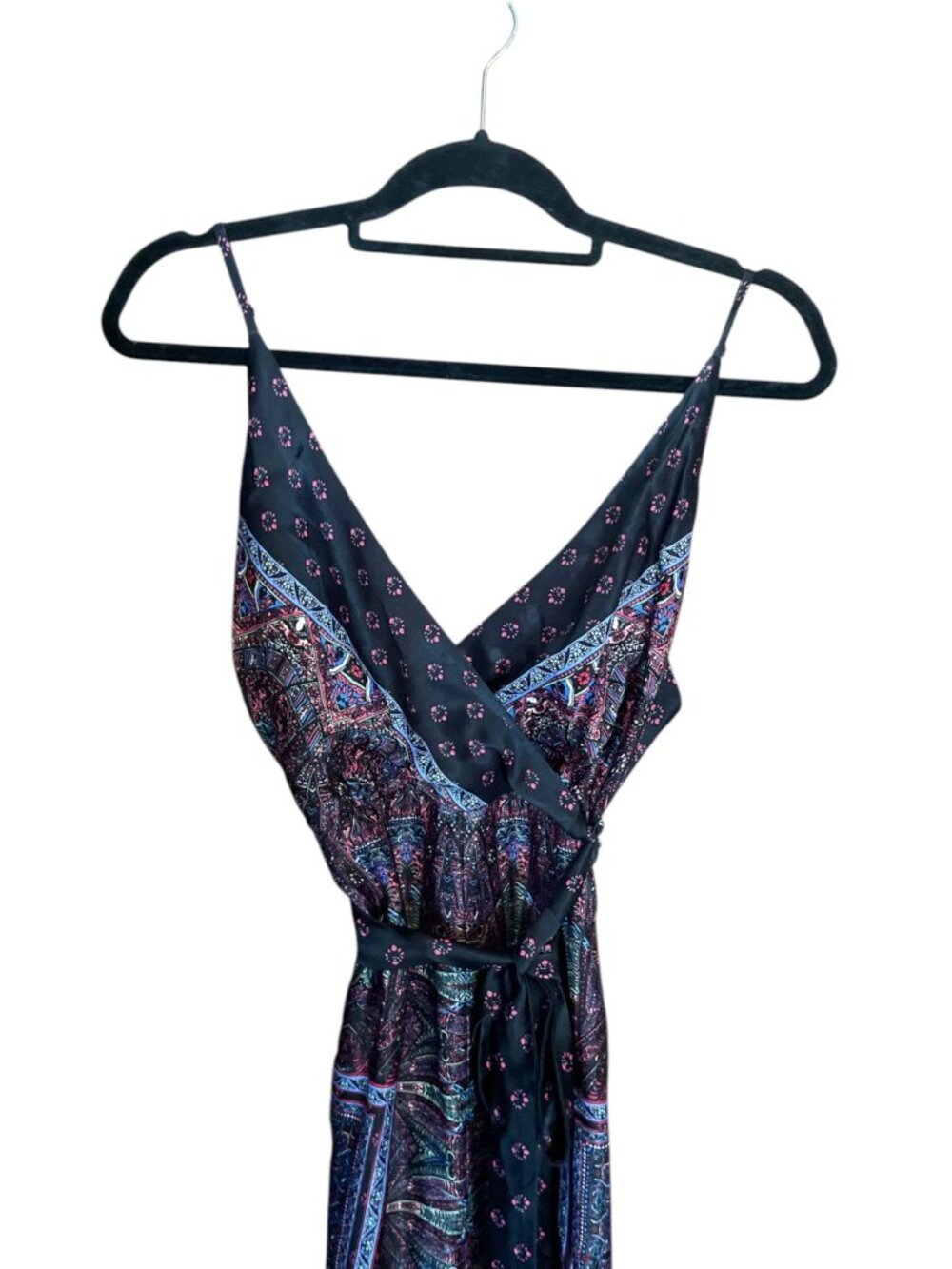 Free People Cabbage Rose Jumpsuit Black Tapestry Print Boho Western SZ 4 - Picture 2 of 10